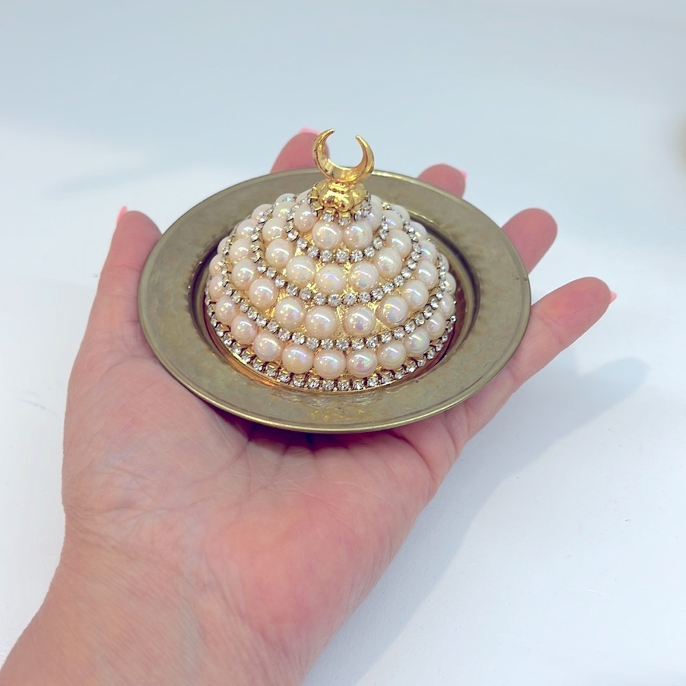 NEW HANDMADE TURKISH TEA SET WITH PEARLS - Picture 5 of 17